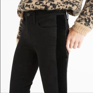 Madewell 9" Mid-Rise Skinny Jeans Velvet Tuxedo Stripe Edition